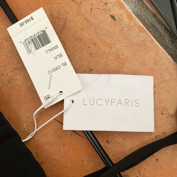 NEW LUCY PARIS Mareena Black Feather Trim Cocktail Dress Size Small MSRP$165 - Picture 5 of 15